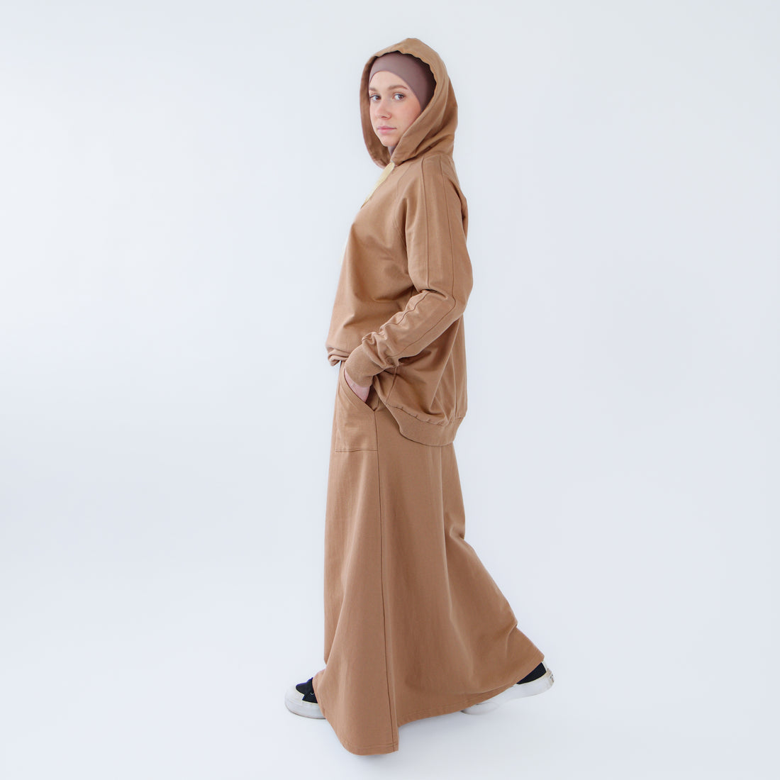 Костюм с юбкой в стиле спортивный хиджаб - "Coffee Cloud"