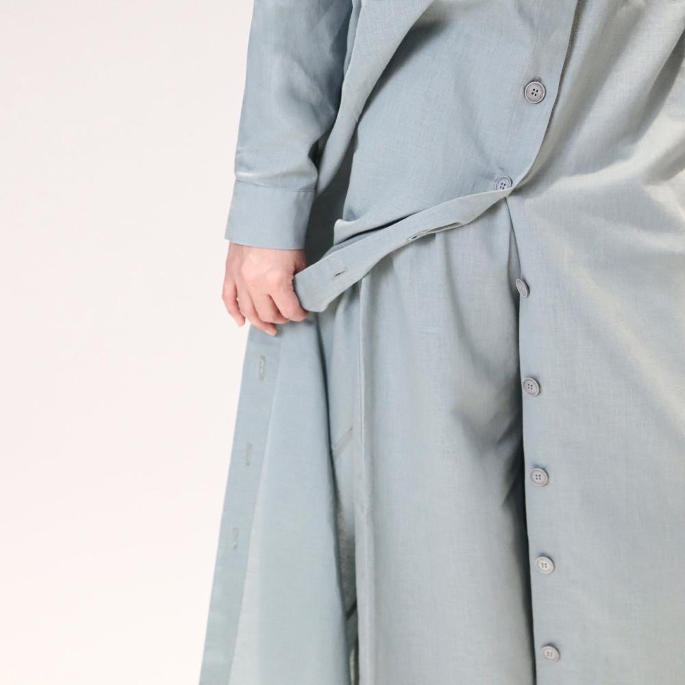 Abaya Blue Linen  4